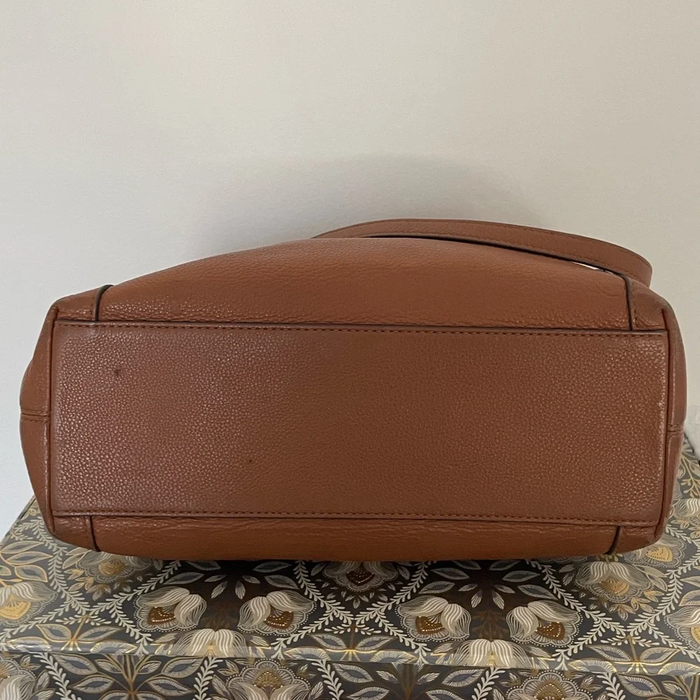 Kate Spade Jackson Triple Compartment Shoulder Tote Satchel Gingerbread color